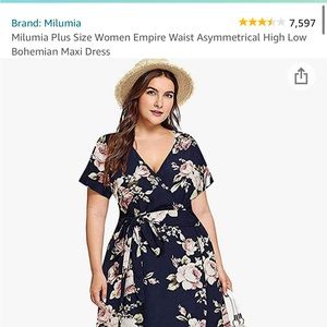 Navy floral high low dress